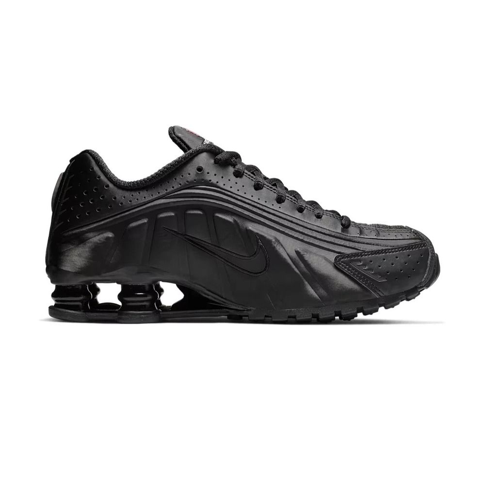 Womens Size 7 Nike Shox R4 Sneakers Black Athletic Running Shoes AR3565-004 NEW